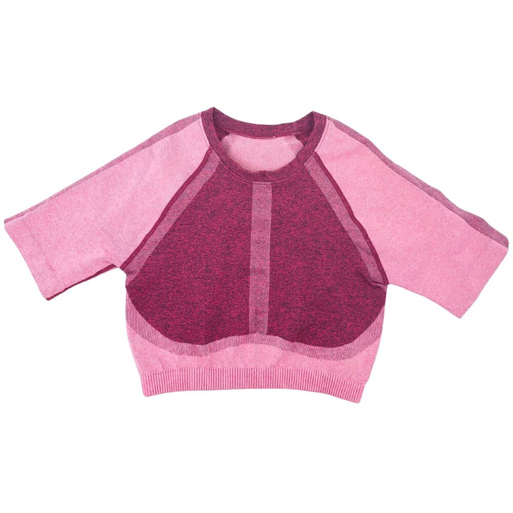 Fabletics Women's Heathered Pink "Helena" Seamless Crop Top